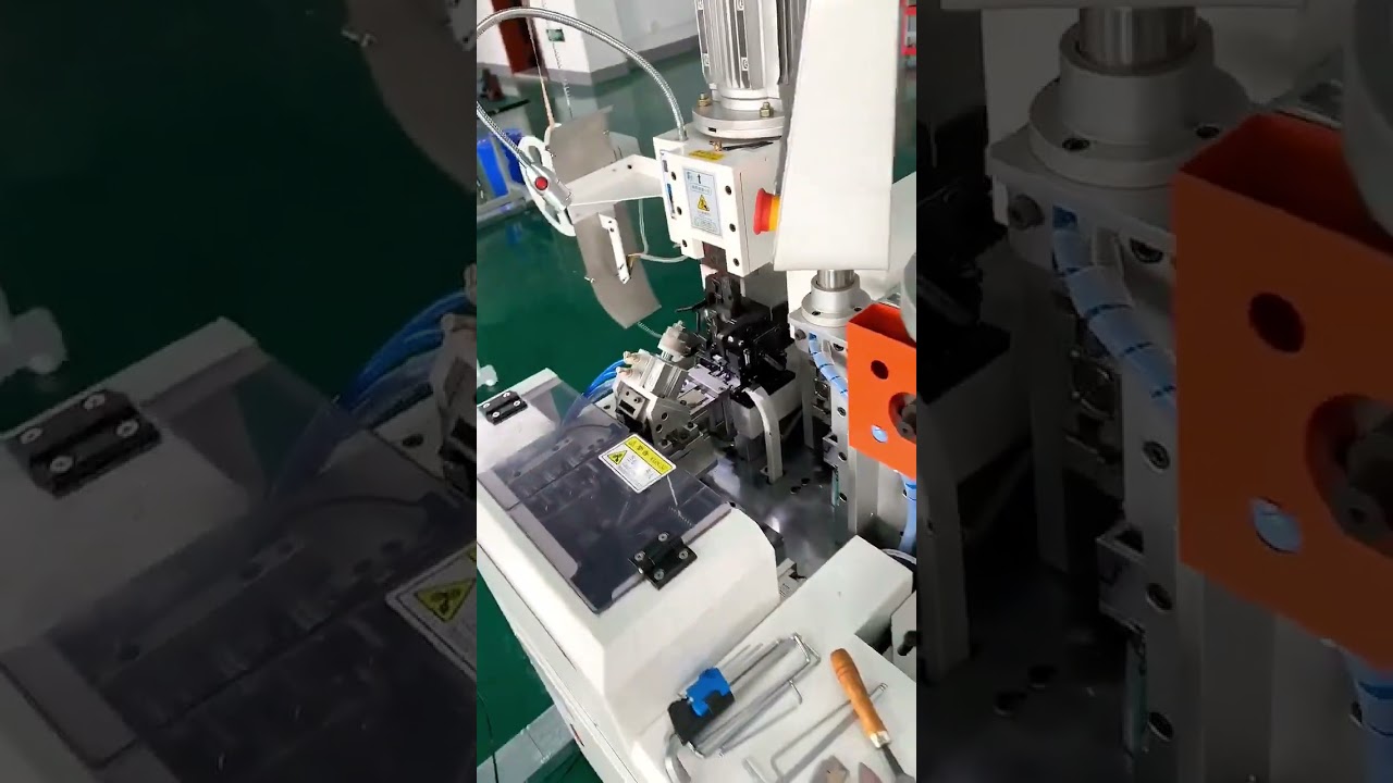 Fully Automatic Double Head Crimping Machine Working Real Shot Equipment #factory #machine